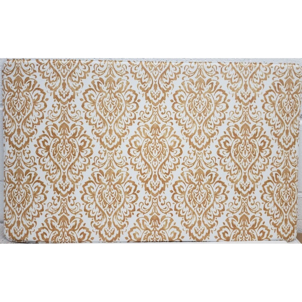 ANTI-FATIGUE NON SLIP FLOOR PVC FOAM MAT (18"x30") OGEE DAMASH FLOWERS, HL